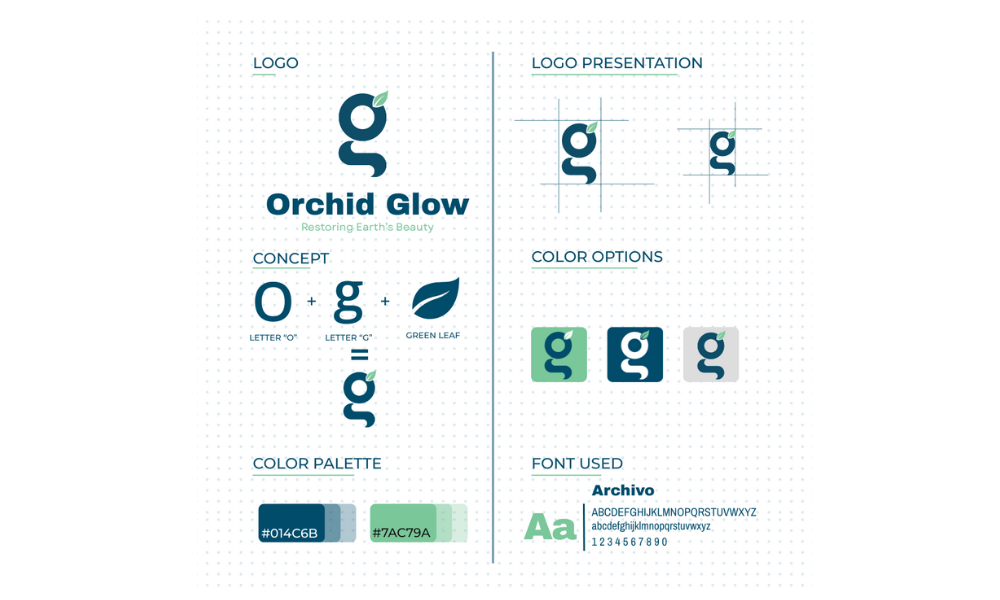Brand identity design created by a professional branding agency in India, featuring logo, color palette, typography, and visual style guide.