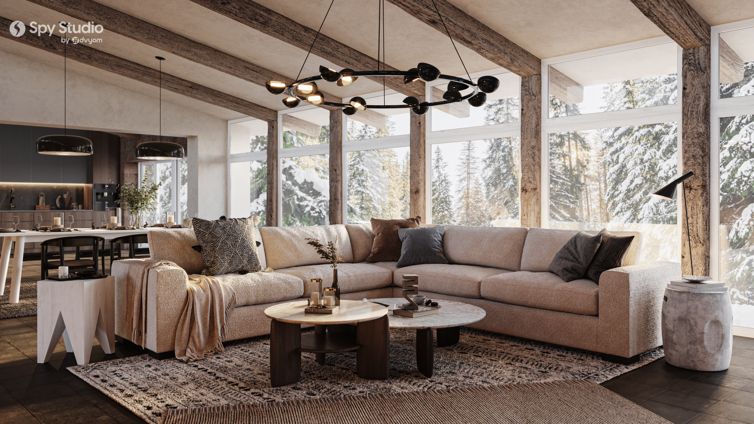 Detailed interior 3D visualization created by reliable Indian rendering experts